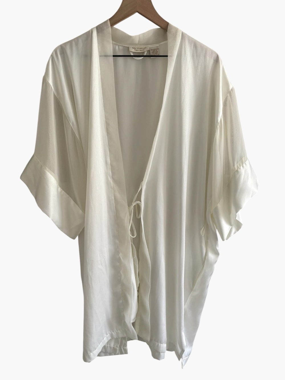 Vintage Victoria’s Secret Gold Label Ivory Satin Kimono Robe One Size